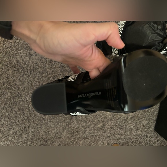 Karl lagerfeld Paris Alessia Faux Pearl Platform Sandal nwt - Picture 8 of 10